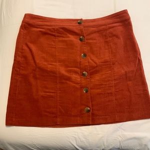 Corduroy Rust Orange Skirt